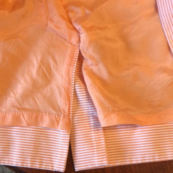 Antonio Melani sz 6 orange and white pinstripe dress/fully lined/exposed zipper - Picture 15 of 16